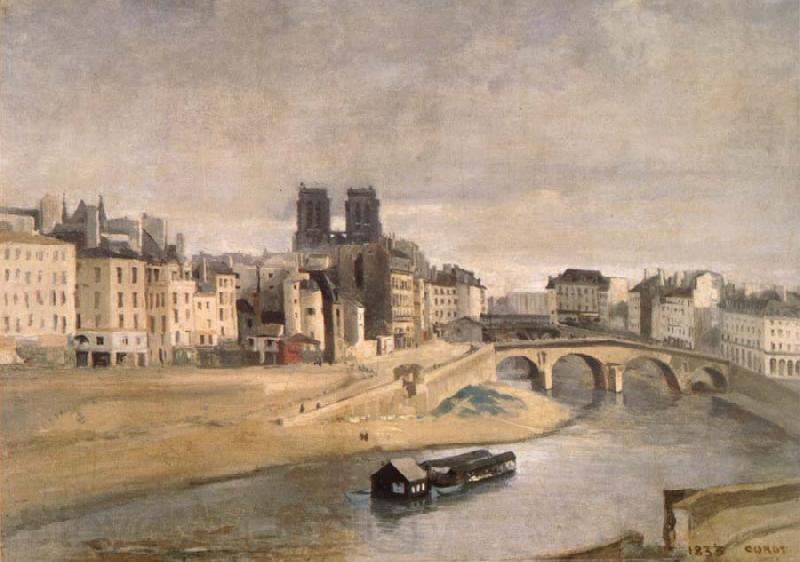Corot Camille The Seine and the Quai give orfevres Spain oil painting art